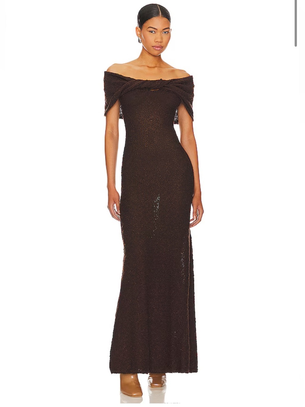 NWT LPA Caley Maxi Dress Chocolate Brown size S